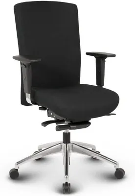 Produktbild von Ergonomischer Bürostuhl Konferenzstuhl Terox aus Stoff in Schwarz - Für Büro und Home-Office - Belastbar bis 150kg