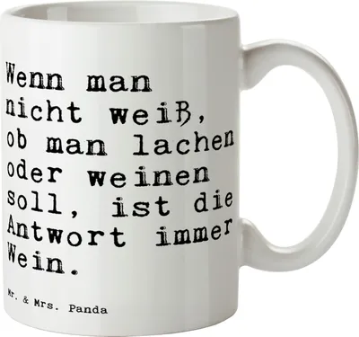 Produktbild von Mr. & Mrs. Panda Kaffeebecher Wenn man nicht weiß,... - Weiß - Geschenk, Pott, Freundin, schlechte Laune, Becher, Spruch Sprüche Weisheiten Zitate Lustig Weisheit Worte