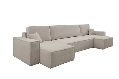 Produktbild von VENASI HUGO U-FORM Ecksofa mit Schlaffunktion und Bettkasten Sofa Eckcouch U Form Schlafsofa BEIGE