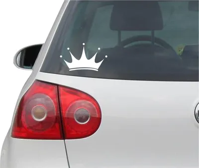 Produktbild von Aufkleber / Autoaufkleber - JDM - Die cut - Crown Decal Auto Fenster Laptop - Folie Sticker - weiß - 149mm x86mm