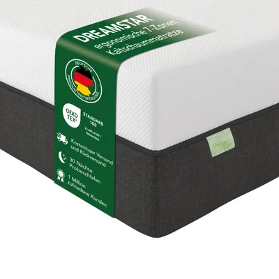 Produktbild von Premium Skyflex Matratze mit Gelauflage | 120 x 200 cm | H3 | 18 cm Höhe | DREAMSTAR Skyflex