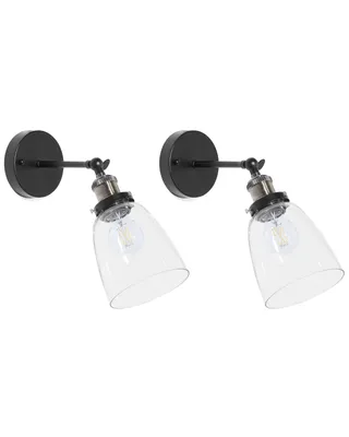 Zdjęcie produktu dla BELIANI Kinkiety przezroczyste szklane 37 cm regulowany klosz minimalistyczne