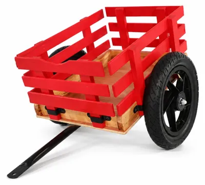 Produktbild von Anhänger rot mit Luftreifen für Gokart, Trailer für Kinderfahrzeuge, Einachshänger