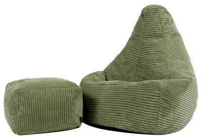 Produktbild von icon Sitzsack Kinder mit Hocker Dalton aus Cord, Salbeigrün, mit Füllung