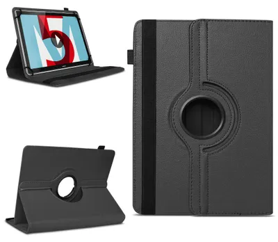 Produktbild von Tablet Hülle für Huawei MediaPad T5 T3 T2 T1 10.1 Tasche Schutzhülle 360 DrehbarFarben:Schwarz