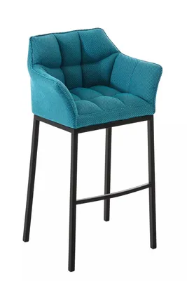 Productafbeelding van And Outdoor Match barkruk Floy - Blauw - Met rugleuning en armleuningen - Ergonomisch - Set van 1 - Deluxe