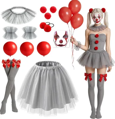 Imagen del producto de Traje de payaso para mujer, de colores, talla M, ideal para Halloween y Carnaval