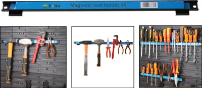 Obrázek produktu pro Magnetická lišta na nářadí pro pracovní desku botle 45 cm + držáky