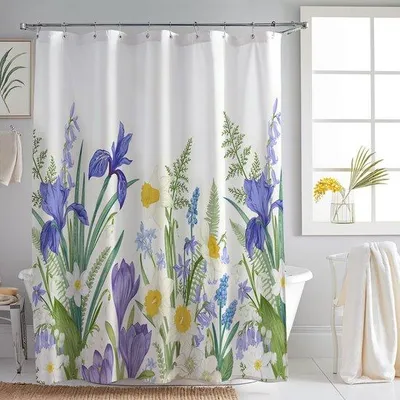 Productafbeelding van Unyqoos® Polyester douchegordijn, 180 x 200 cm – modern design, waterafstotend en schimmelwerend, inclusief 12 plastic haken en roestvrijstalen oogjes