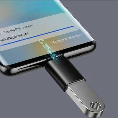 Produktbild von INF USB-C-auf-USB-3.1-Adapter aus Aluminiumlegierung Silber