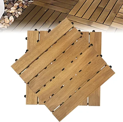 Produktbild von WPC Holzfliesen 30x30 Klickfliesen – Witterungsbeständige Terrassendielen für Balkon, Terrasse, Garten und Poolbereich