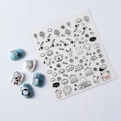 Image de Autocollants 3D convexes pour ongles Animaux, Cadeaux