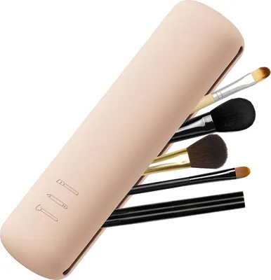 Produktbild von Silikon-Make-up-Pinselhalter, Silikon-Make-up-Pinsel-Etui, Mini-Pinseletui mit Magnetverschluss, Make-up-Pinsel-Aufbewahrung für Frauen und Mädchen, Reisen, Business (Khaki)
