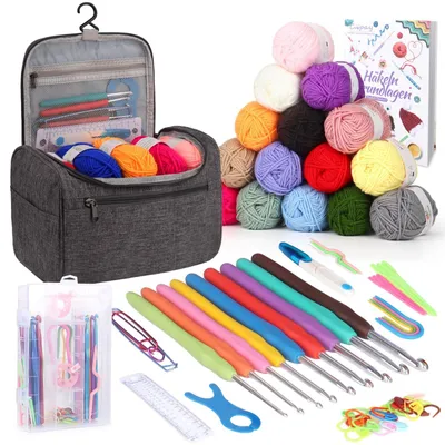 Image de Omgoods - Kits de crochet complets pour débutants, avec des crochets ergonomiques