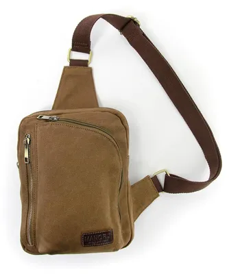 Obrázok produktu pre Plátenná taška Manoro pre mužov khaki hnedá 19x5x25 vrátane prívesku víly D2OTK213N