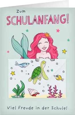 Produktbild von Schulanfangskarte - Meerjungfrau