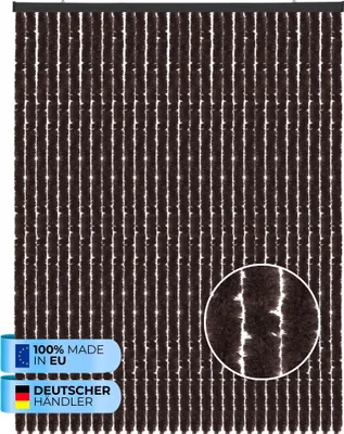 Zdjęcie produktu dla Zasłona z polaru (140x220 cm) zasłona drzwiowa "Brown" jako ochrona przed owadami na balkon, taras lub do kampera, przyczepy kempingowej, pawilonu
