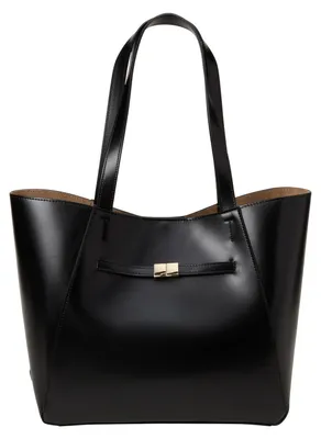 Productafbeelding van Marc O'Polo Leer shopper schoudertas Tessa Shopper Black zwart