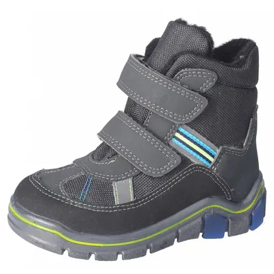 Produktbild von RICOSTA Waschbare Boots GABRIS von PEPINO für kalte Wintertage HighTech/Textil Klettverschluss Warmfutter Jungen grigio/carbon Grau/Blau Größe 29