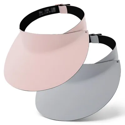 Produktbild von Visor Cap Damen Sommer UV-Schutz Baseball Sonnenblende Herren Tennis Golf Schnelltrocknend Grau+Rosa Einheitsgröße