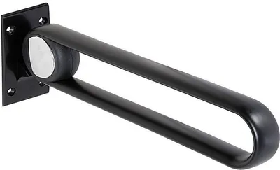 Zdjęcie produktu dla BELP Uchwyt składany w kształcie litery U, aluminium, czarny, 100 x 210 x 620 mm, nośność 120 kg, do łazienki i toalety >> do wiercenia
