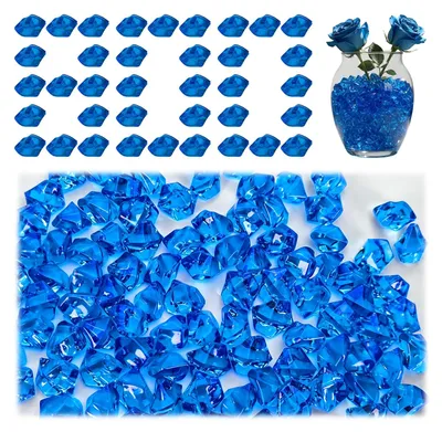 Image de Dekosteine - 800 pièces de décorations en acrylique en forme de diamants - Décoration de table - Bleu