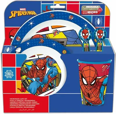 Obrázok produktu pre Súprava plastového riadu Spiderman 5-dielna plastová súprava pre deti