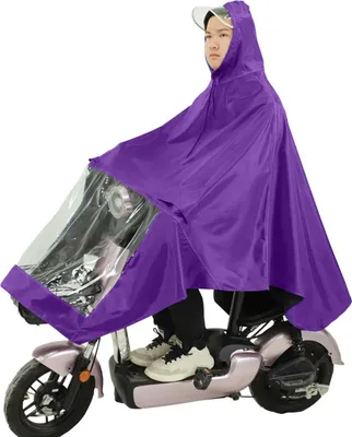Zdjęcie produktu dla Motocyklowe poncho przeciwdeszczowe, pokrowiec przeciwdeszczowy, uni , pojedynczy materiał Oxford, mackintosh motocyklowy dla dorosłych, do rowerów elektrycznych, fioletowy