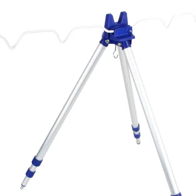 Image de Supports portables pour cannes à pêche - Trépied pliable - Support en 3 sections - Alliage d'aluminium - Pour la pêche en mer ou la pêche au lancer - Longueur 120 cm - Support pour canne à pêche