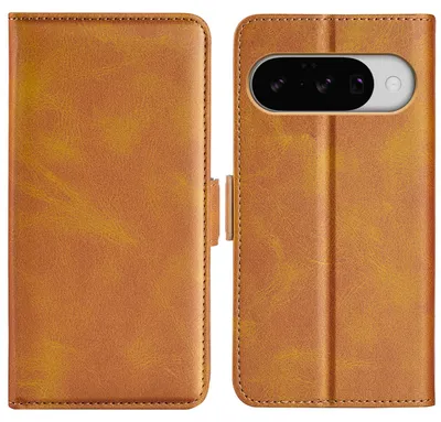 Productafbeelding van MobyDefend Hoesje - Geschikt voor Google Pixel 10 / Google Pixel 10 Pro - Luxe Wallet Book Case (Sluiting Zijkant) - Lichtbruin