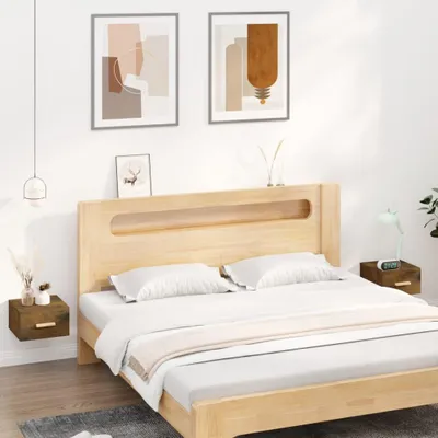 Immagine prodotto di vidaXL Comodini da parete 2 pz. Rovere fumé 35x35x20 cm