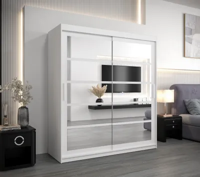 Produktbild von MINIO Kleiderschränk 180 cm ROMA 2 Weiß