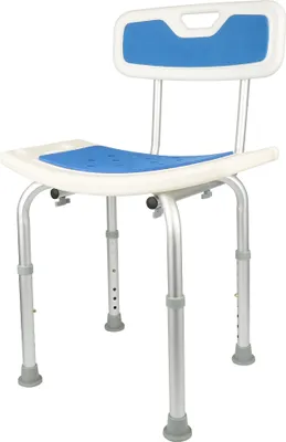 Produktbild von Duschstuhl mit Rückenlehne,Badehocker Badestuhl Duschhocker Duschsitz Badhilfe höhenverstellbar