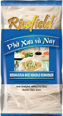 Produktbild von RICEFIELD Vietnam Reisnudeln 400g | Stärke 4mm | Bandnudeln | Rice Noodle
