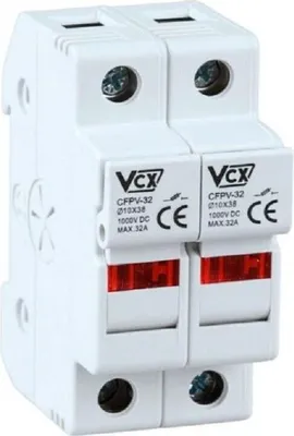 Produktbild von 19% MwSt. PV-Sicherungshalter DC 10x38 2P 32A mit Betriebsanzeige