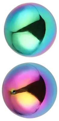Spiegelbälle aus Edelstahl, 2 Stück, 80 & 100 mm, bunt