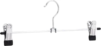 Productafbeelding van Amazon Basics Metalen hangers voor broek en rok - Set van 20 - Clips - Chroom