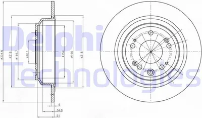 Produktbild von 2x DELPHI Bremsscheibe BG4196C für HONDA ACCORD VIII (CU) ACCORD VIII Kombi
