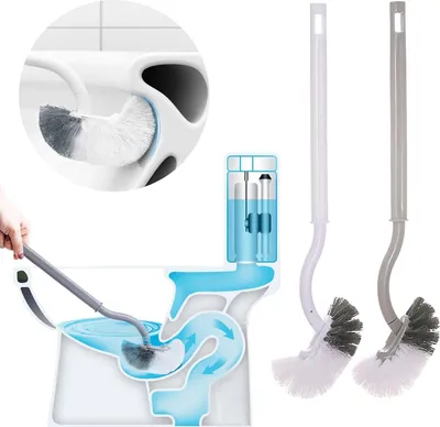 Produktbild von Klobürste Toilettenbürste WC Bürste Reiniger Reinigungsbürste Toilettenbürsten Toilet Brush für Badezimmer Langer Griff Tiefenreinigung, 2 Pack