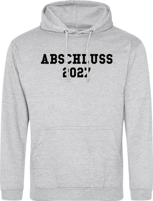Produktbild von Huuraa Uni Hoodie Abschluss 2027 Schulabschluss XL Heather Grey Vegan Sweatshirt Geschenkidee