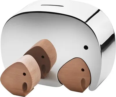 Immagine prodotto di Salvadanaio Moneyphant con gemelli elefanti in quercia - Georg Jensen