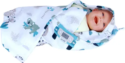 Produktbild von BabyLux Badetuch Badeabdeckung Handtuch Musselin Kind Kaputzenhandtuch 80x80cm OK135 Zoo