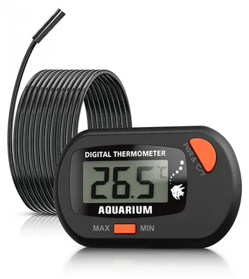 Zdjęcie produktu dla Termometr akwariowy - Cyfrowy - Wyświetlacz LCD - Od -50 do 70 °C - Z sondą i przyssawką
