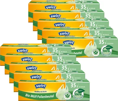 Produktbild von Swirl -Müll Folien-Beutel 35l mit Tragegriff  6stk./Rolle (10er Pack)