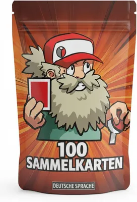 Immagine prodotto di Set di 100 carte collezionabili tedesche, assortite e con 5 carte olografiche glitterate, adatte per collezionisti e giocatori di carte Pokémon TCG