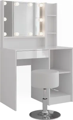 Obrázek produktu pro Toaletní stolek Vicco Sherry Bílá/bílý vysoký lesk 89.8 cm 5 dílů, Model 57683