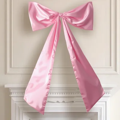 Rosa Satinschleife, 1 Stück, 104 x 66 cm, für Party & Hochzeit
