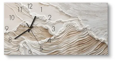 Produktbild von DEQORI Glasuhr 60x30 cm Zahlen 'Sandwellenzauber' Wanduhr Glas Uhr Design leise Küchenuhr