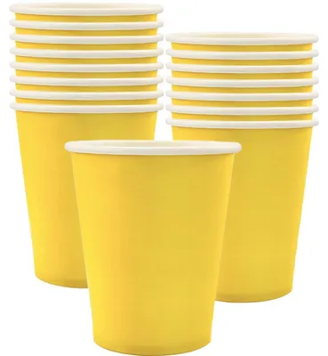 Produktbild von Pappbecher Gelb 250ml 16er Set Partybecher