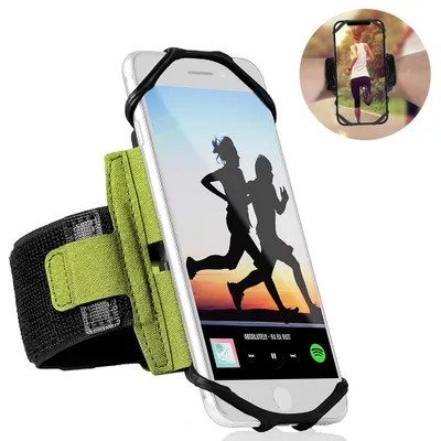 Produktbild von Laufarmband, 360° drehbar mit Schlüsselhalter und Handyhalterung zum Wandern, Radfahren und Spazierengehen